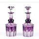 PAIR OF MATCHING FINE PURPLE CUT TO CLEAR BOHEMIAN CRYSTAL DECANTERS with STOPPERS
