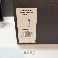 PAIR Waterford LISMORE JEWELS Diamond Champagne Toasting Flute 12 Clear Crystal