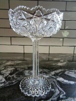 PRESSED GLASS Period Cut Crystal Glass Compote Holy Grail