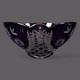 PURPLE Bohemian Czech Amethyst Cut to Clear Crystal class Bowl 9.5 Vintage RARE