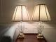 Pair 2 Exquisite Crystal Cut Glass Table Lamps Brilliant Cuts 30 High Excellent
