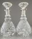 Pair Antique ABP Cut Glass Decanters Heavy Crystal Hobstar Fan