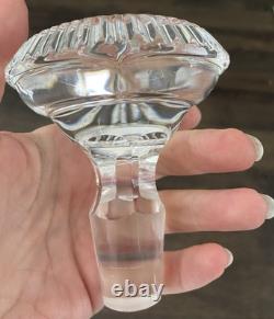 Pair Antique ABP Cut Glass Decanters Heavy Crystal Hobstar Fan