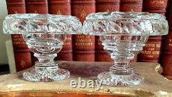 Pair Antique Anglo Irish Cut Glass Crystal Salt Cellars