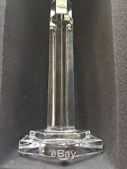 Pair Baccarat Abysse cut glass crystal candelsticks brand new in original boxes