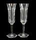 Pair Baccarat Cut Crystal Champagne Flutes in Malmaison, Signed. 4 pairs avail