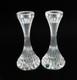 Pair Baccarat France Cut Crystal Glass Candlesticks in Massena Signed