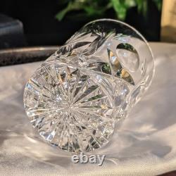 Pair High Quality Clear Heavy Cut Crystal Old Fashioned Whiskey Lowball Glasses