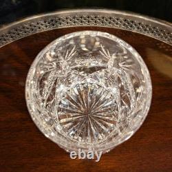 Pair High Quality Clear Heavy Cut Crystal Old Fashioned Whiskey Lowball Glasses