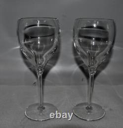 Pair Of Waterford Cut Crystal Balloon Wine Glass Set- Eclipse Pattern 9 1/2