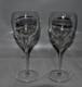 Pair Of Waterford Cut Crystal Balloon Wine Glass Set- Eclipse Pattern 9 1/2