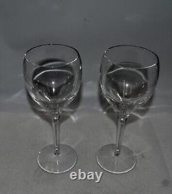 Pair Of Waterford Cut Crystal Balloon Wine Glass Set- Eclipse Pattern 9 1/2