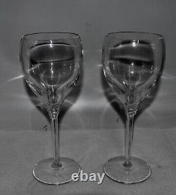Pair Of Waterford Cut Crystal Balloon Wine Glass Set- Eclipse Pattern 9 1/2