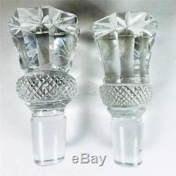 Pair Phillips Glass Co Decanters Thistle Cut Edinburgh Crystal Montreal Candada