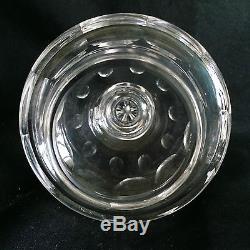 Pair Superb Cut Crystal & Sterling Silver Sweet Meat Lidded Compotes Flower Form