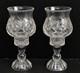 Pair Vintage Cut Crystal Hurricane Candle Holders Brilliant Glass 10 Elegant