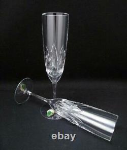 Pair Waterford Cut Crystal Brodey Champagne Flutes Glasses Discontinued