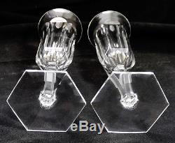 Pair of Baccarat Cut Crystal Champagne Flute Glasses Malmaison Pattern 7 1/2'