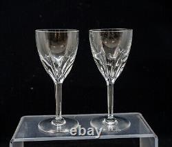 Pair of Baccarat Cut Crystal Genova Pattern Claret Wine Glasses 6.5