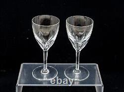 Pair of Baccarat Cut Crystal Genova Pattern Claret Wine Glasses 6.5