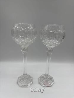 Pair of Cut Crystal Glass Pieces 13 Tall Stunning