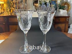 Pair of Rare HAWKES CRYSTAL in Talisman Crystal Red Wine /Water Goblet Glasses