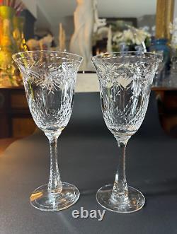 Pair of Rare HAWKES CRYSTAL in Talisman Crystal Red Wine /Water Goblet Glasses