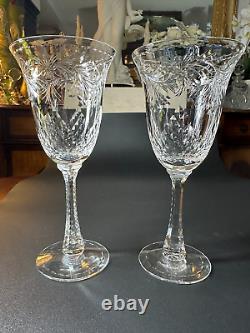 Pair of Rare HAWKES CRYSTAL in Talisman Crystal Red Wine /Water Goblet Glasses