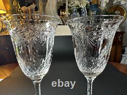 Pair of Rare HAWKES CRYSTAL in Talisman Crystal Red Wine /Water Goblet Glasses