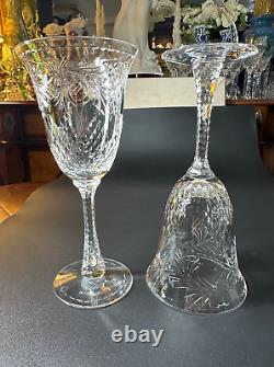 Pair of Rare HAWKES CRYSTAL in Talisman Crystal Red Wine /Water Goblet Glasses