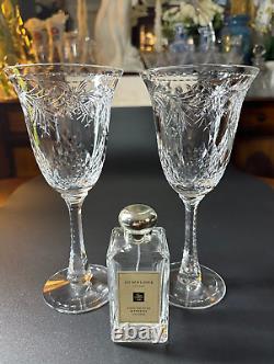 Pair of Rare HAWKES CRYSTAL in Talisman Crystal Red Wine /Water Goblet Glasses