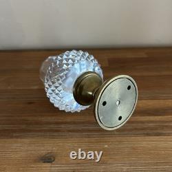 Pair of Vintage French Cut Crystal Glass Stair Newel Finials Boule D' Escalier