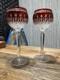 Pair of Waterford Clarendon- Ruby Hock Crystal Wine Glasses