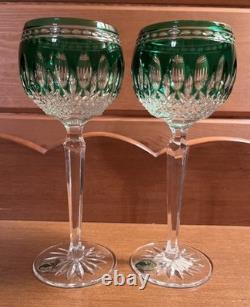 Pair of Waterford Crystal Clarendon Emerald Glasses