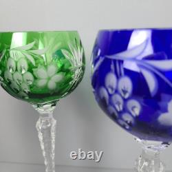 Park Avenue Cut to Clear Crystal Vintage Hock Wine Glasses-Set of Three