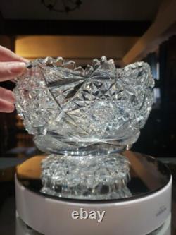 Pedestal Ice Bucket American Brilliant period Cut Glass Crystal Libbey Colonna