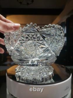 Pedestal Ice Bucket American Brilliant period Cut Glass Crystal Libbey Colonna