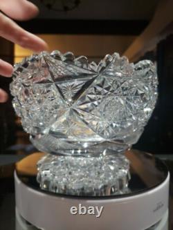 Pedestal Ice Bucket American Brilliant period Cut Glass Crystal Libbey Colonna