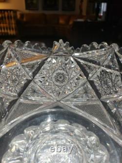 Pedestal Ice Bucket American Brilliant period Cut Glass Crystal Libbey Colonna