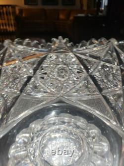 Pedestal Ice Bucket American Brilliant period Cut Glass Crystal Libbey Colonna