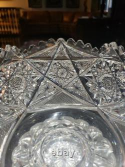 Pedestal Ice Bucket American Brilliant period Cut Glass Crystal Libbey Colonna