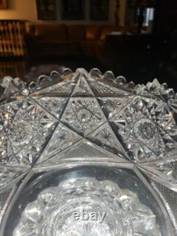 Pedestal Ice Bucket American Brilliant period Cut Glass Crystal Libbey Colonna