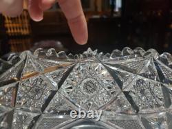 Pedestal Ice Bucket American Brilliant period Cut Glass Crystal Libbey Colonna