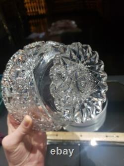 Pedestal Ice Bucket American Brilliant period Cut Glass Crystal Libbey Colonna