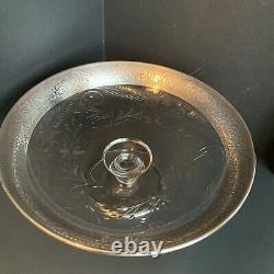 Pedestal bowl cut crystal and sterling attrib. To Pierpoint
