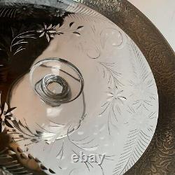 Pedestal bowl cut crystal and sterling attrib. To Pierpoint
