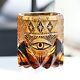 Premium Diamond Cut 8oz Whiskey Tumbler With Gift Pack/Coaster Amber Black