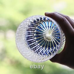 Premium Hand Cut To Clear Blue Lead Crystal Whiskey Bourbon Glass 11oz