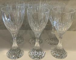 Pristine Christofle Set of 6 Basilique Crystal Water Wine Glasses Make Offer