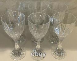 Pristine Christofle Set of 6 Basilique Crystal Water Wine Glasses Make Offer